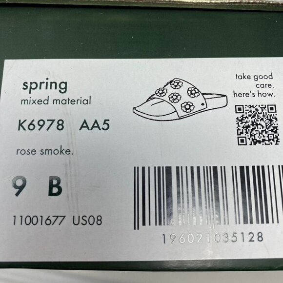 Kate Spade Spring Flower Embellished Slides Sz 9 Rose Smoke - Picture 9 of 9